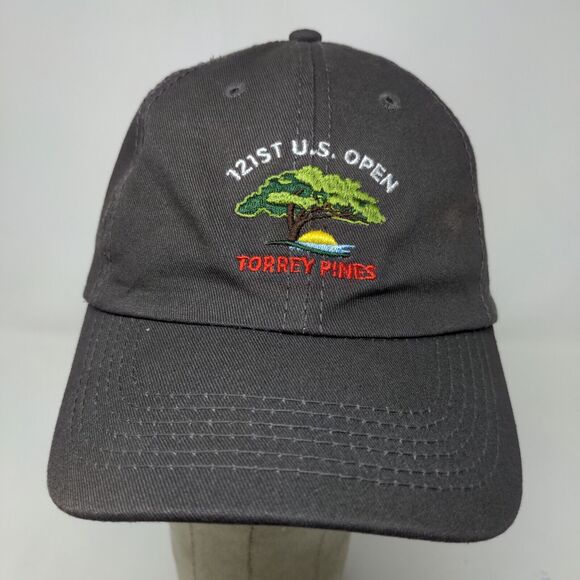 USGA Men's Slideback Hat Gray Adjustable Embroidered 121st US Open Torrey Pines - Picture 3 of 12